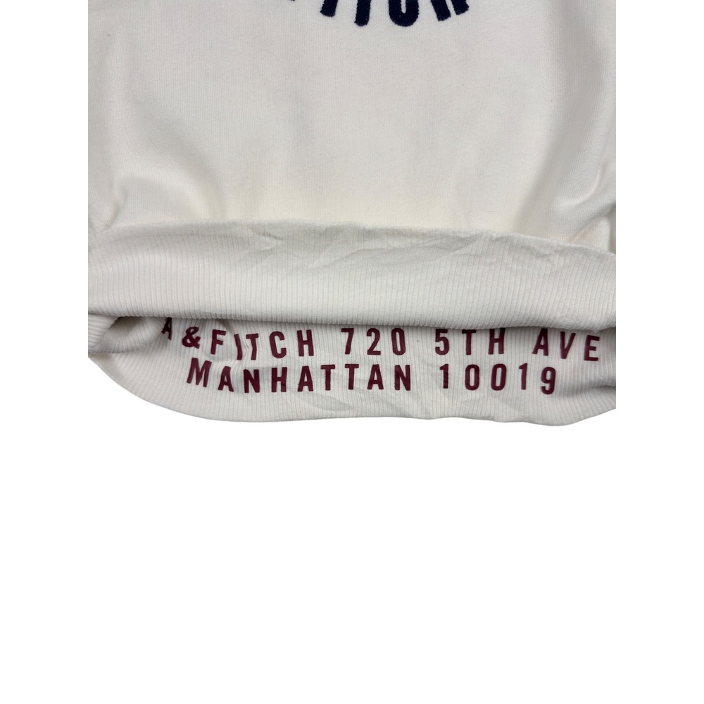 Y2K Style Abercrombie & Fitch Crewneck Long Sleeve Sweatshirt Womens XS White - Picture 9 of 10